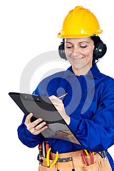 Lady construction worker