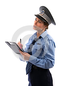 Lady cop write a ticket