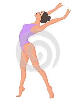 Lady dancer in soft violet leotard