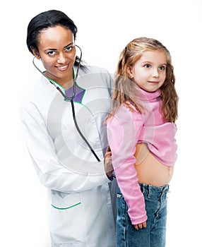 Lady Doctor With little girl