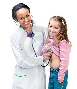 Lady Doctor With little girl