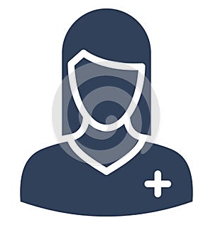 Lady Doctor Vector Icon which can easily modify or edit
