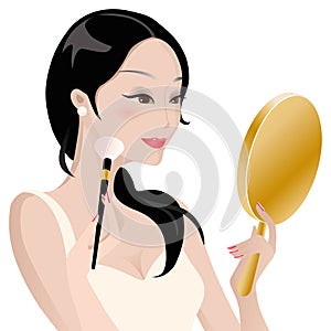 Lady doing makeup