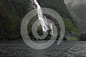 Lady Elizabeth Bowen Falls at Milford Sound, New Zealand