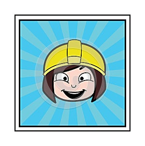 Lady Engineer cartoon face