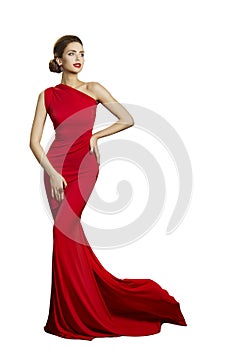 Lady Evening Dress, Elegant Woman in Long Gown, Fashion Tail