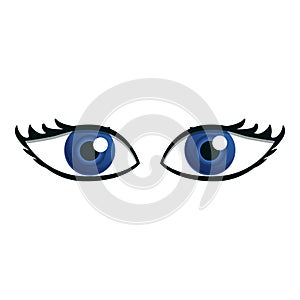 Lady eyes icon, cartoon style