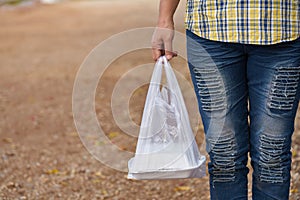 Lady in fashionable ripped jeans