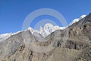 Lady Finger Peak and Ultar Sar Peak in Hunza Valley, Pakistan