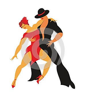 Lady and gentleman dance tango