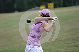Lady golf swing