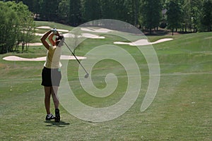Lady golf swing