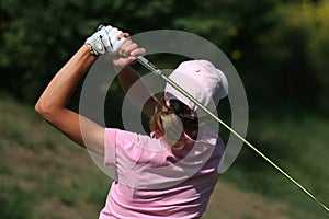 Lady golf swing