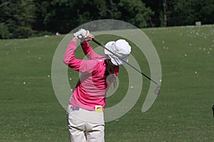 Lady golf swing