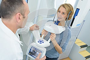 Lady having dental xray