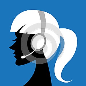 Lady with headphone