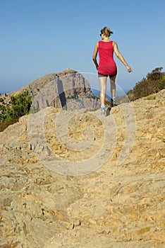 Lady hiking