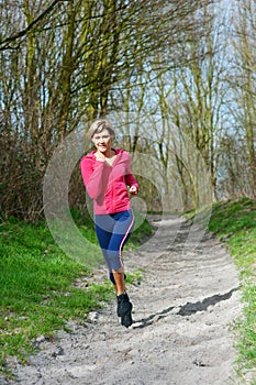 Lady Jogging in a Park