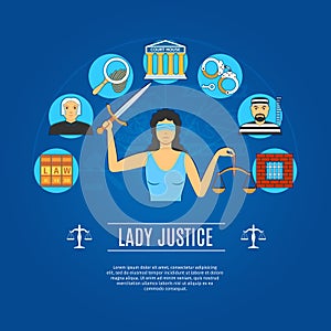 Lady Justice Concept Icons