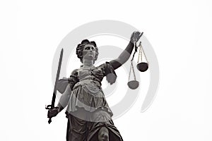 Lady justice in Frankfurt as symbol for Law, Justice and order