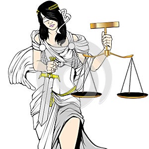 lady justice  illuatration judicary