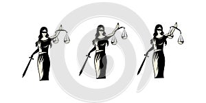 Lady Justice Law Design Illustration