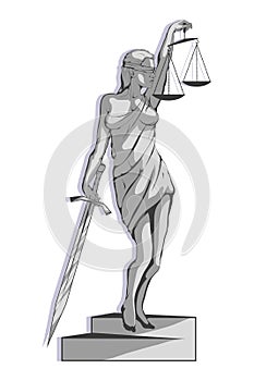 Lady justice logo.Law and order