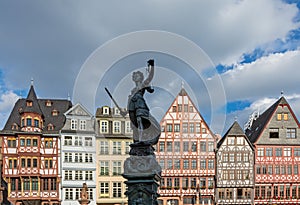 Lady Justice in the old town of Frankfurt