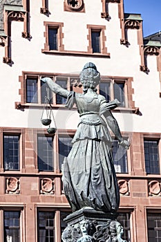 Lady of Justice at the Roemer in Frnakfurt am Main