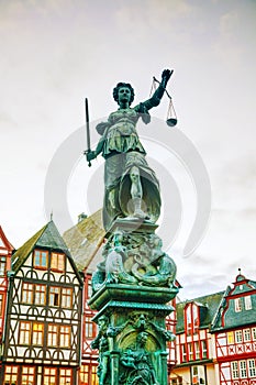 Lady Justice sculpture in Frankfurt, Germany