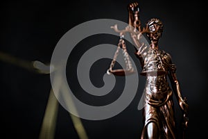 Lady of Justice statue. The criminal law.