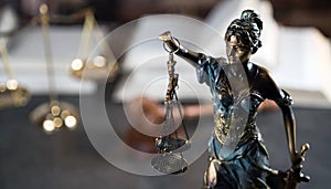 Lady of Justice statue. The criminal law.