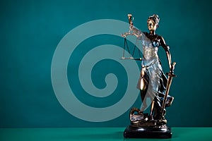 Lady of Justice statue. The criminal law.