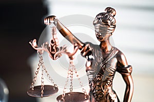 Lady of Justice statue. The criminal law.