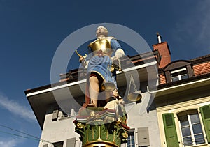 Lady Justice statue in Lausanne, Switzerland.