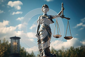 Lady Justice statue Law and legal concept. Generative AI