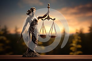 Lady Justice statue Law and legal concept. Generative AI