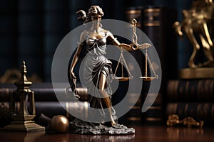 Lady Justice statue Law and legal concept. Generative AI