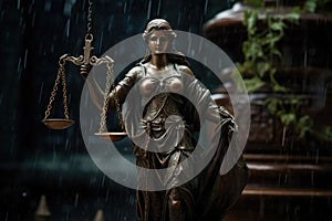 Lady Justice statue Law and legal concept. Generative AI