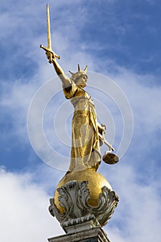 Lady Justice Statue at The Old Bailey in London
