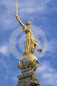 Lady Justice Statue at The Old Bailey in London