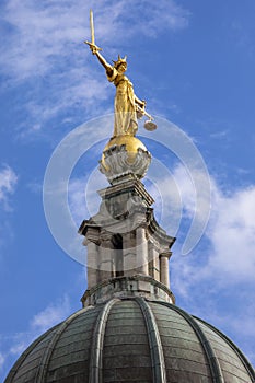 Lady Justice Statue at The Old Bailey in London