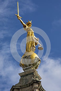 Lady Justice Statue at The Old Bailey in London