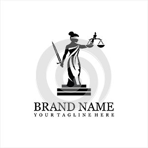 Lady law logo vector for law firm legal logo design
