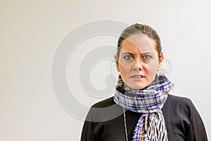 A Lady Looking at the Camera with disdain