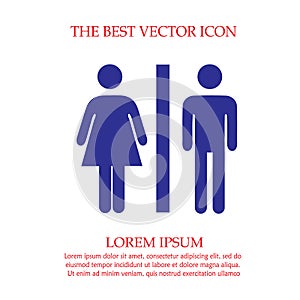 Lady and man toilet sign vector icon eps 10. Restroom symbol. Simple isolated illustration