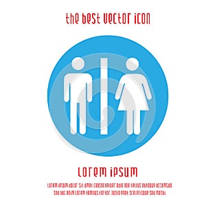 Lady and man toilet sign vector icon eps 10. Restroom symbol. Simple isolated illustration