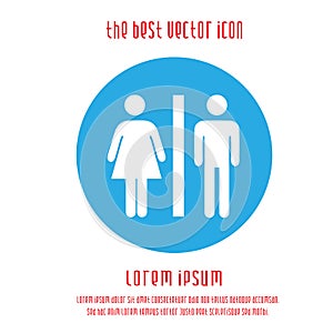 Lady and man toilet sign vector icon eps 10. Restroom symbol. Simple isolated illustration