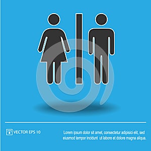 Lady and man toilet sign vector icon eps 10. Restroom symbol. Simple isolated illustration