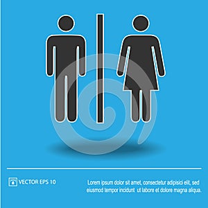 Lady and man toilet sign vector icon eps 10. Restroom symbol. Simple isolated illustration